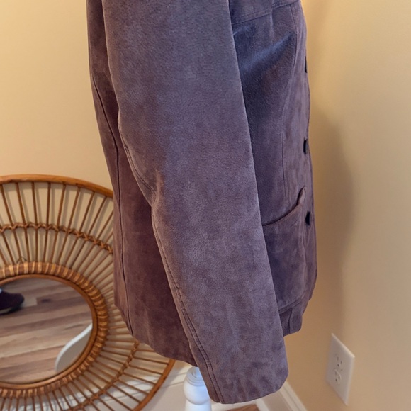 Vintage Cocoa Brown Suede Blazer Coat Chocolate Wilsons Leather Colebrook Small - Picture 14 of 16